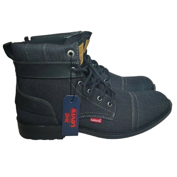 Men Black Levis Strauss & Co Comfort Denim Boots Style 51837501A Size 12 - Picture 1 of 12